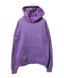 J balvin×TAKASHI MURAKAMI（J.バルヴィン×タカシ ムラカミ）の古着「プルオーバーパーカー/ロゴフーディー」｜パープル