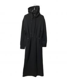 JUSGLITTY（ジャスグリッティー）の古着「ライトドロストパーカーワンピース/スウェットワンピース」｜ブラック