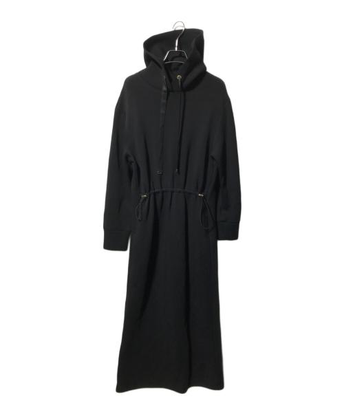 JUSGLITTY（ジャスグリッティー）JUSGLITTY (ジャスグリッティー) ライトドロストパーカーワンピース/スウェットワンピース ブラック サイズ:2の古着・服飾アイテム