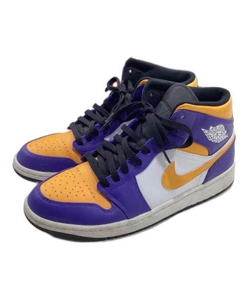 NIKE（ナイキ）NIKE (ナイキ) エア ジョーダン 1 ミッド ホワイト×パープル サイズ:27.5の古着・服飾アイテム