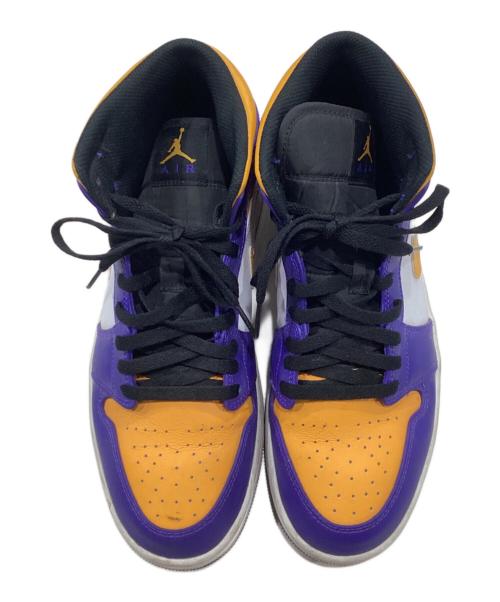 NIKE（ナイキ）NIKE (ナイキ) エア ジョーダン 1 ミッド ホワイト×パープル サイズ:27.5の古着・服飾アイテム