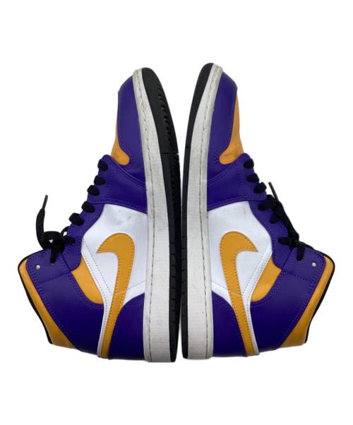 NIKE（ナイキ）NIKE (ナイキ) エア ジョーダン 1 ミッド ホワイト×パープル サイズ:27.5の古着・服飾アイテム