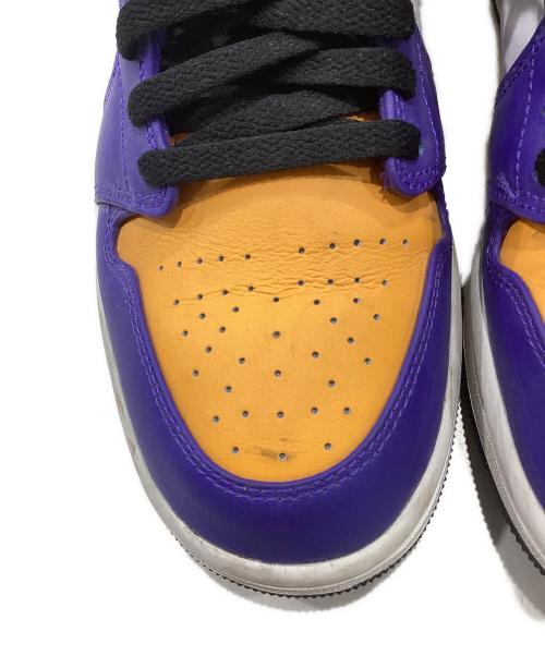NIKE（ナイキ）NIKE (ナイキ) エア ジョーダン 1 ミッド ホワイト×パープル サイズ:27.5の古着・服飾アイテム