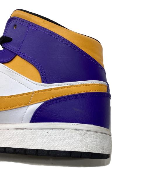 NIKE（ナイキ）NIKE (ナイキ) エア ジョーダン 1 ミッド ホワイト×パープル サイズ:27.5の古着・服飾アイテム