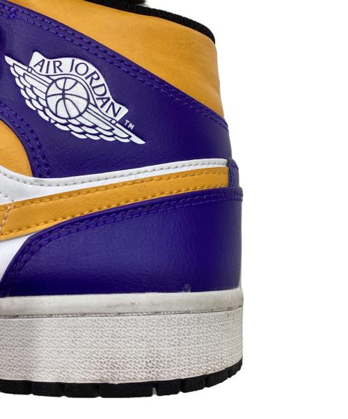 NIKE（ナイキ）NIKE (ナイキ) エア ジョーダン 1 ミッド ホワイト×パープル サイズ:27.5の古着・服飾アイテム