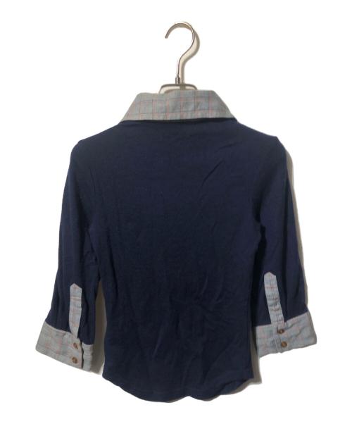 Vivienne Westwood RED LABEL（ヴィヴィアンウエストウッドレッドレーベル）Vivienne Westwood RED LABEL (ヴィヴィアンウエストウッドレッドレーベル) ロゴ刺繍ニット ネイビー サイズ:2の古着・服飾アイテム