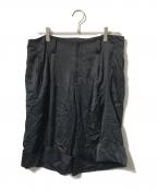 yohji yamamoto+noirヨウジヤマモトプリュスノアール）の古着「クロップドシルクパンツ/ハーフパンツ」｜ブラック