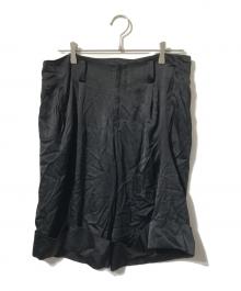 yohji yamamoto+noir（ヨウジヤマモトプリュスノアール）の古着「クロップドシルクパンツ/ハーフパンツ」｜ブラック