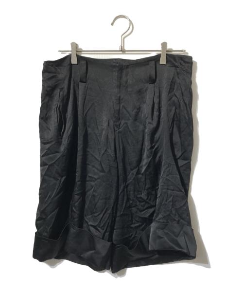 yohji yamamoto+noir（ヨウジヤマモトプリュスノアール）yohji yamamoto+noir (ヨウジヤマモトプリュスノアール) クロップドシルクパンツ/ハーフパンツ ブラック サイズ:1の古着・服飾アイテム