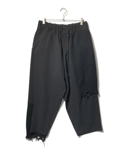 s'yte（サイト）s'yte (サイト) ニット切替ダメージパンツ ブラック サイズ:表記なしの古着・服飾アイテム