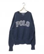 POLO SPORTポロスポーツ）の古着「ロゴローゲージニット／クルーネックニット」｜ネイビー