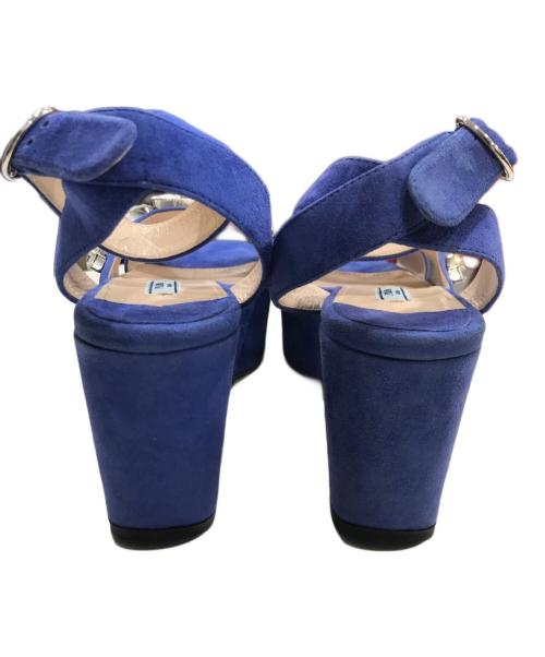 PRADA（プラダ）PRADA (プラダ) ビジュースウェードサンダル ブルー サイズ:36 1/2の古着・服飾アイテム