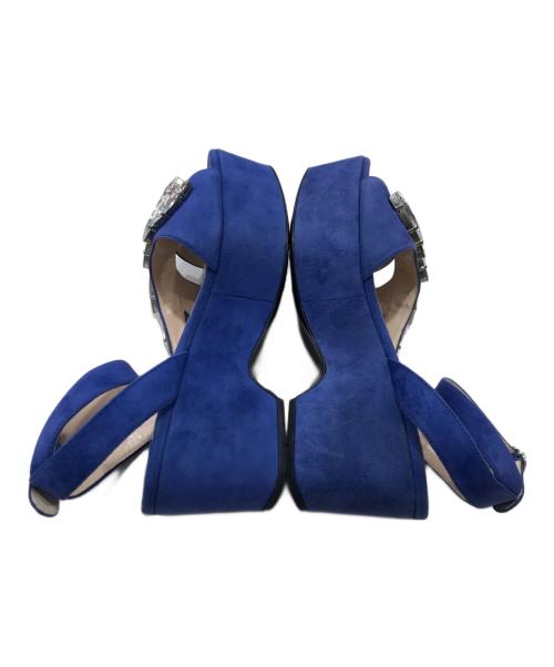 PRADA（プラダ）PRADA (プラダ) ビジュースウェードサンダル ブルー サイズ:36 1/2の古着・服飾アイテム