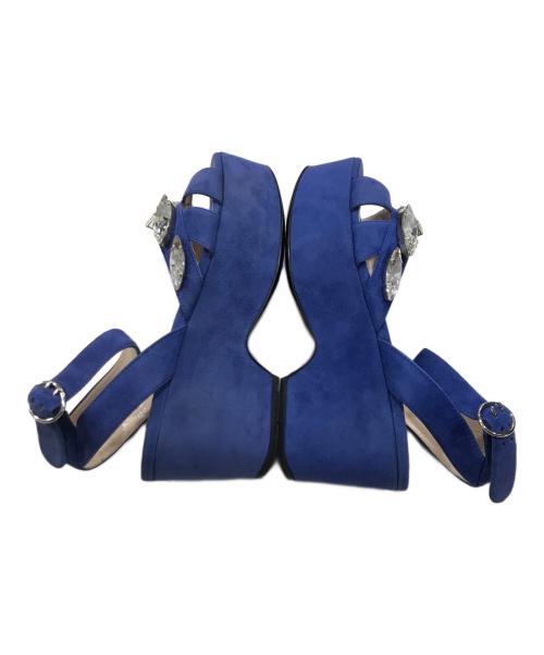 PRADA（プラダ）PRADA (プラダ) ビジュースウェードサンダル ブルー サイズ:36 1/2の古着・服飾アイテム