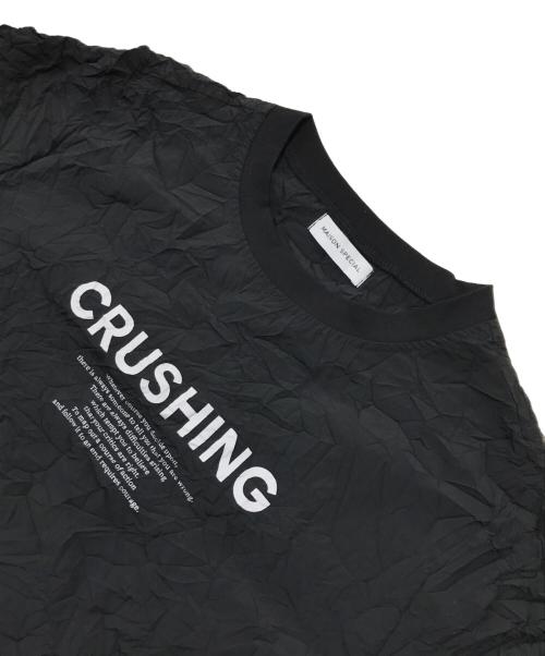 MAISON SPECIAL（メゾンスペシャル）MAISON SPECIAL (メゾンスペシャル) 半袖カットソー/CRUSHING Washer T-shirt ブラック サイズ:Freeの古着・服飾アイテム