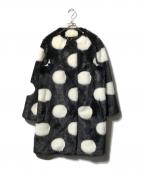 Kate Spadeケイトスペード）の古着「ビッグドットエコファーコート」｜ホワイト×ブラック