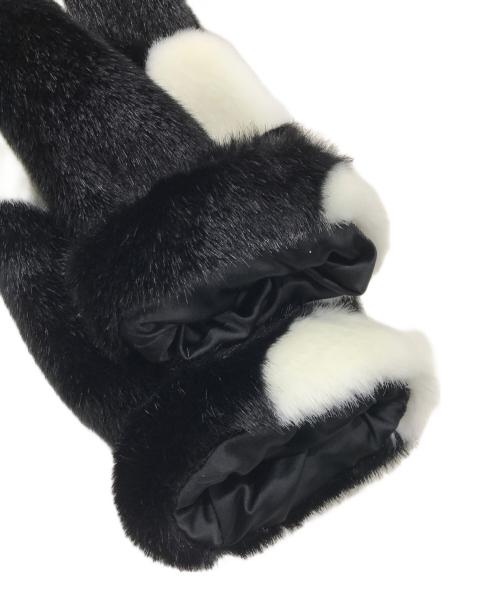 Kate Spade（ケイトスペード）Kate Spade (ケイトスペード) ビッグドットエコファーコート ホワイト×ブラック サイズ:12の古着・服飾アイテム