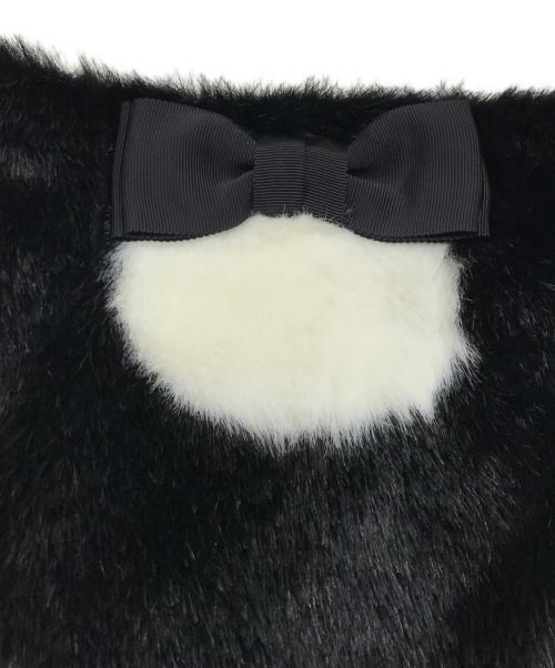 Kate Spade（ケイトスペード）Kate Spade (ケイトスペード) ビッグドットエコファーコート ホワイト×ブラック サイズ:12の古着・服飾アイテム