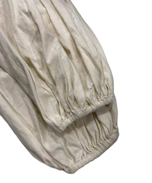 SALON adam et rope'（サロンアダムエロペ）SALON adam et rope' (サロンアダムエロペ) リネン混ボリュームスリーブワンピース ベージュ サイズ:Fの古着・服飾アイテム