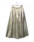 BALLSEY（ボールジィ）の古着「シャイニーコーティング ギャザーヨークロングスカート」｜ゴールド