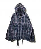 WHITE MOUNTAINEERINGホワイトマウンテ二アニング）の古着「WIDE GUSSET SLEEVE DOBBY CHECK ANORAK」｜マルチカラー