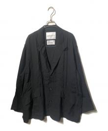 WHITE MOUNTAINEERING（ホワイトマウンテ二アニング）の古着「ジャガードラペルジャケット/JACQUARD LAPEL JACKET」｜ブラック
