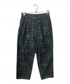 WHITE MOUNTAINEERINGホワイトマウンテ二アニング）の古着「CHECK JACQUARD TAPERED EASY PANTS」｜グリーン×ブラック
