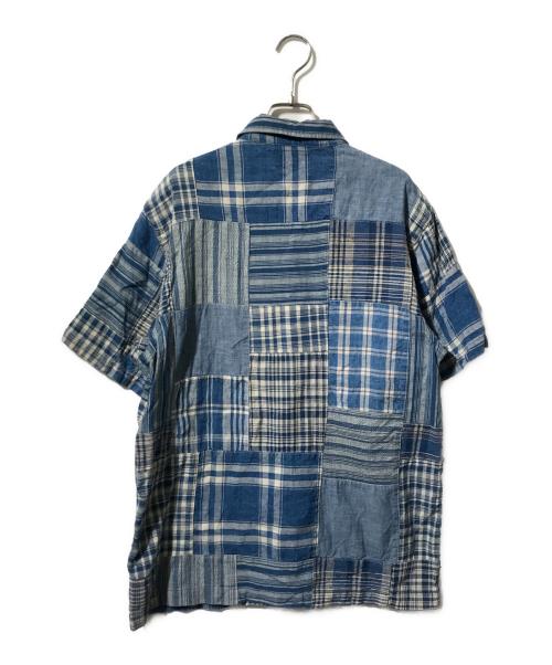 RRL（ダブルアールエル）RRL (ダブルアールエル) インディゴパッチワークキャンプシャツ ブルー サイズ:Sの古着・服飾アイテム