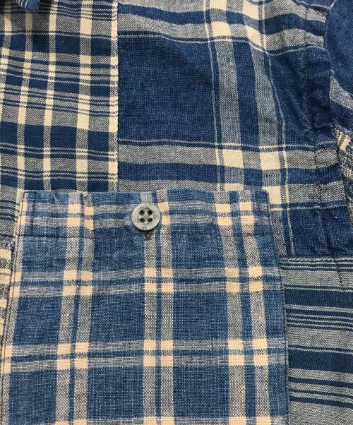 RRL（ダブルアールエル）RRL (ダブルアールエル) インディゴパッチワークキャンプシャツ ブルー サイズ:Sの古着・服飾アイテム