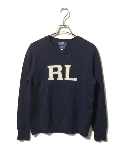POLO RALPH LAUREN（ポロ・ラルフローレン）POLO RALPH LAUREN (ポロ・ラルフローレン) RLロゴニット ネイビー サイズ:Sの古着・服飾アイテム