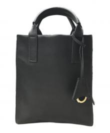 aniary（アニアリ）の古着「ミニレザートートバック/レザーバッグ/トートバッグ」｜ブラック