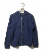 DIESELディーゼル）の古着「裾ロゴワッフルフルジップパーカ-/ロゴメッシュパーカー」｜ネイビー