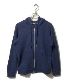 DIESEL（ディーゼル）の古着「裾ロゴワッフルフルジップパーカ-/ロゴメッシュパーカー」｜ネイビー