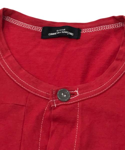 tricot COMME des GARCONS（トリココムデギャルソン）tricot COMME des GARCONS (トリココムデギャルソン) ステッチカーディガン レッド サイズ:Sの古着・服飾アイテム