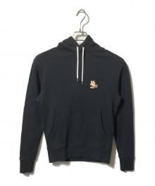 maison kitsune（メゾンキツネ）の古着「プルオーバーパーカー/ロゴフーディー」｜ブラック