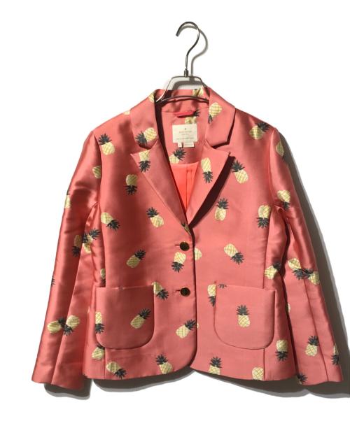 Kate Spade（ケイトスペード）Kate Spade (ケイトスペード) パイナップル柄ジャケット ブラウンの古着・服飾アイテム