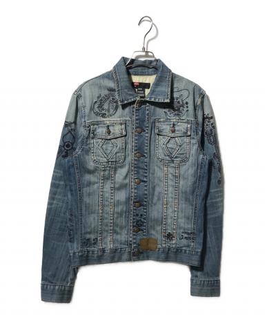 中古・古着通販】DIESEL (ディーゼル) 刺繍デニムジャケット