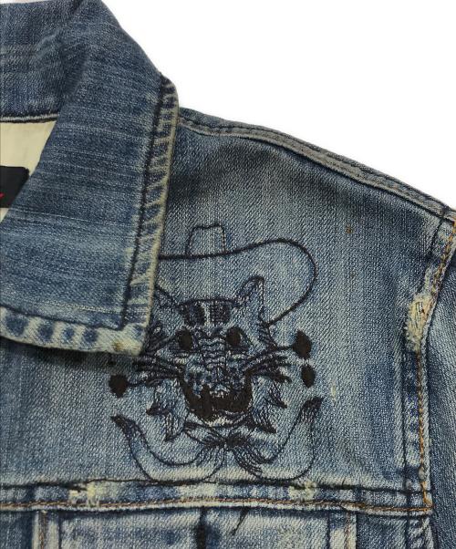 DIESEL（ディーゼル）DIESEL (ディーゼル) 刺繍デニムジャケット/ インディゴ サイズ:Sの古着・服飾アイテム