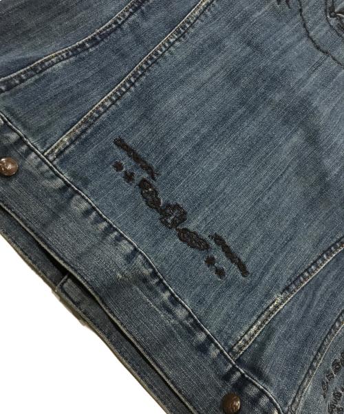 DIESEL（ディーゼル）DIESEL (ディーゼル) 刺繍デニムジャケット/ インディゴ サイズ:Sの古着・服飾アイテム