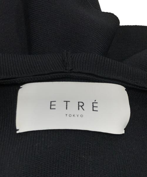 ETRE TOKYO（エトレトウキョウ）ETRE TOKYO (エトレトウキョウ) ダブルフェイスニットフーディーコート／ベルト付きニットカーディガン ブラック サイズ:Fの古着・服飾アイテム