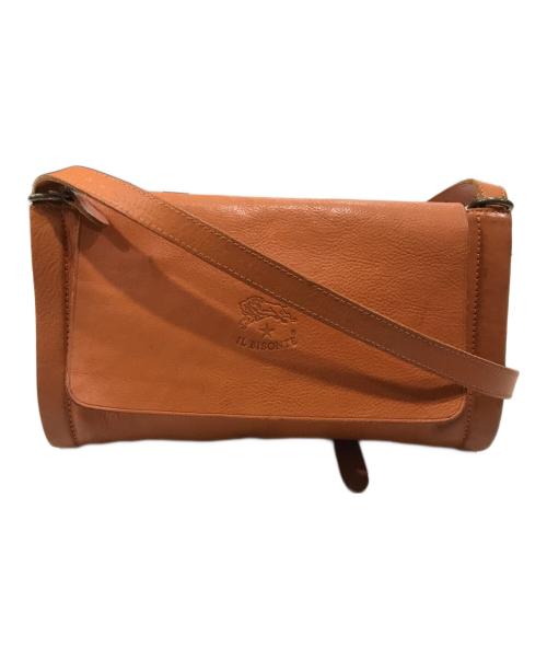 IL BISONTE（イル ビゾンテ）IL BISONTE (イル ビゾンテ) フラップ レザーショルダーバッグ キャメルの古着・服飾アイテム