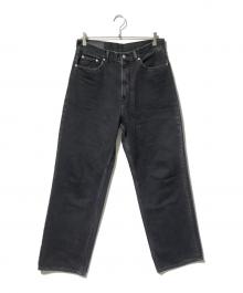 soe ready to wear（ソーイレディトゥウェア）の古着「Half&Half Regular Jeans／デニムパンツ」｜ブラック