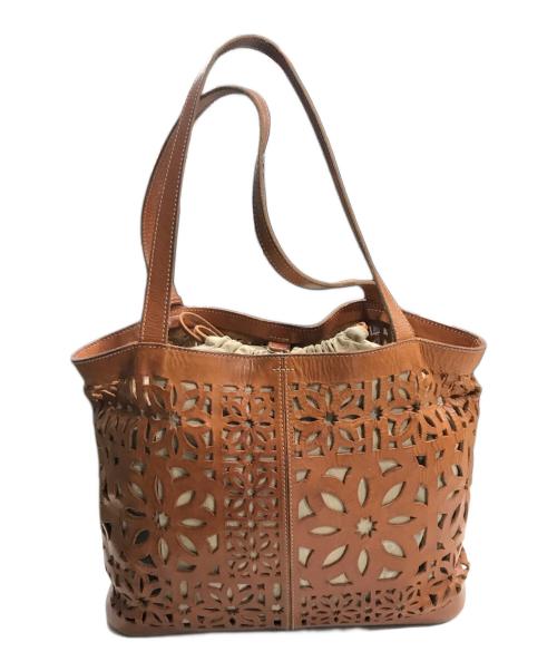 genten（ゲンテン）genten (ゲンテン) トートバッグ/バッグインバッグ ブラウンの古着・服飾アイテム