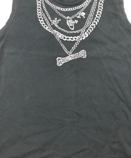 Vivienne Westwood RED LABEL（ヴィヴィアンウエストウッドレッドレーベル）Vivienne Westwood RED LABEL (ヴィヴィアンウエストウッドレッドレーベル) チェーンプリントカットソー/ノースリーブカットソー ブラック サイズ:2の古着・服飾アイテム
