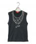Vivienne Westwood RED LABEL（ヴィヴィアンウエストウッドレッドレーベル）の古着「チェーンプリントカットソー/ノースリーブカットソー」｜ブラック