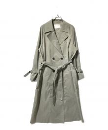 icB（アイシービー）の古着「ストレッチタフタトレンチコート/ラグランスリーブトレンチコート」｜カーキ