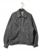 JUN REDジュン レッド）の古着「デニムバイカー ZIP ブルゾン/ジップデニムジャケット」｜グレー