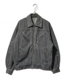 JUN RED（ジュン レッド）の古着「デニムバイカー ZIP ブルゾン/ジップデニムジャケット」｜グレー