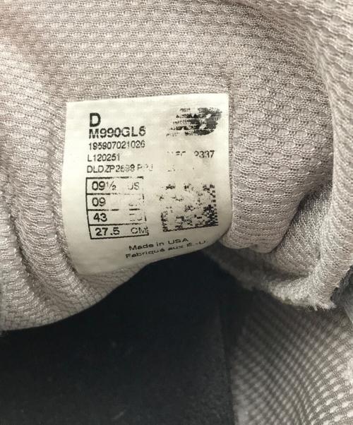 NEW BALANCE（ニューバランス）NEW BALANCE (ニューバランス) M990GL6/スニーカー グレー サイズ:27.5の古着・服飾アイテム