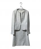 KUMIKYOKUクミキョク）の古着「ツイードワンピースセットアップスーツ」｜ライトグレー